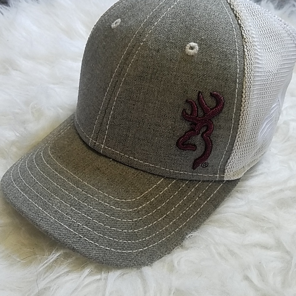 Browning Grey and White Baseball Cap